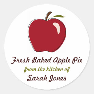 Pegatina Redonda Pie de Apple, de la cocina de, etiquetas