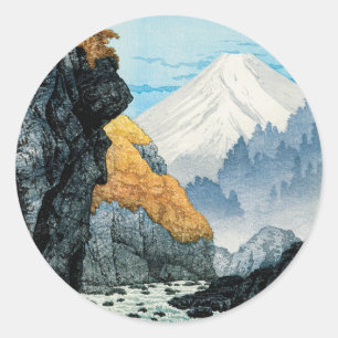 Pegatina Redonda Pie del Monte Ashitaka (1932) por Hiroaki Takahash