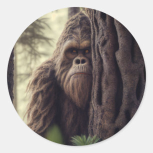 Pegatina Redonda Pie grande/Sasquatch