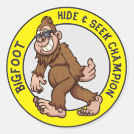 Pegatina Redonda Pie grande | Sasquatch (editable) Classic Round St