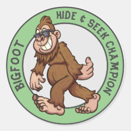 Pegatina Redonda Pie grande | Sasquatch (editable) Classic Round St