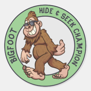 Pegatina Redonda Pie grande   Sasquatch (editable) Classic Round St