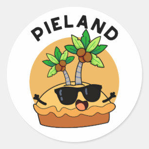 Pegatina Redonda Pie-land Funny Island Pun