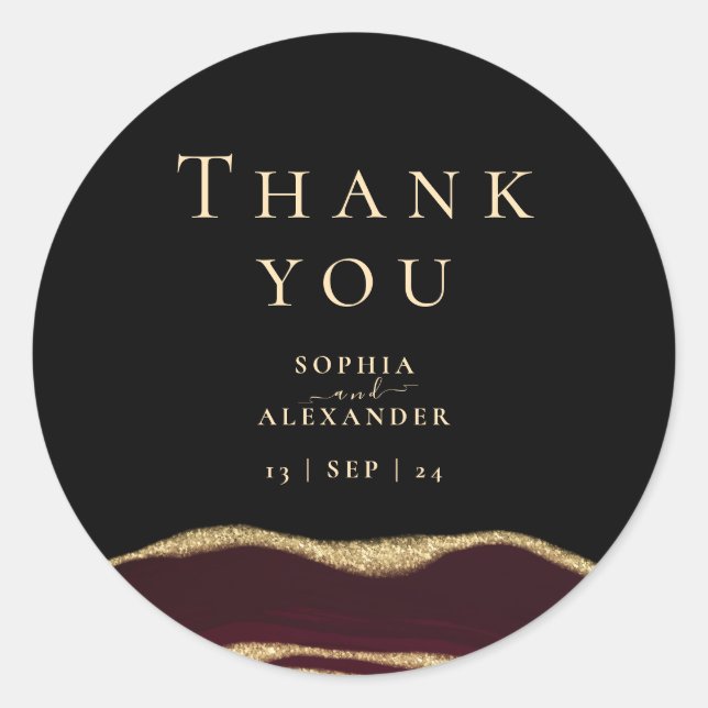 Pegatina Redonda Piedra gemela roja de vino (Anverso)