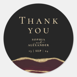 Pegatina Redonda Piedra gemela roja de vino