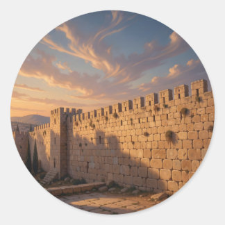 Pegatina Redonda Piedras De Jerusalén – Arte Clásico de la Pared de