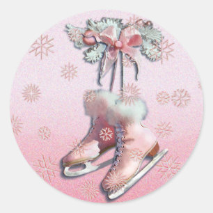PEGATINA REDONDA PIEL DE HIELO EN ROSA DE SHARON SHARPE