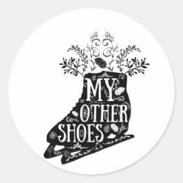 Pegatina Redonda Piel de hielo vintage