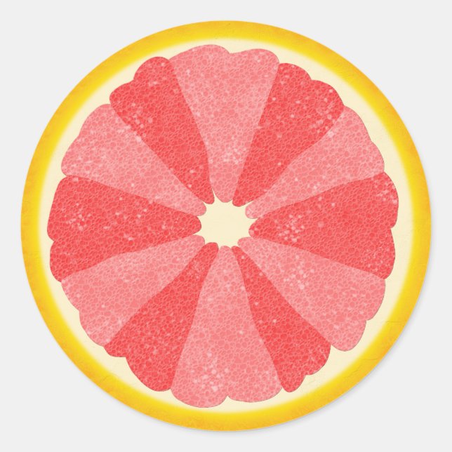 Pegatina Redonda Piel de pomelo mitad Verano Pieza de fruta cúrcula (Anverso)
