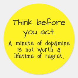 Pegatina Redonda Piensa antes de actuar