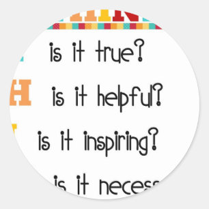 Pegatina Redonda Piense antes de hablar