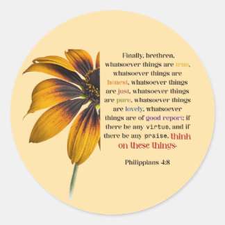 Pegatina Redonda Piensen en estas cosas