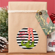 Piernas Elf en Stripes Feliz Navidad