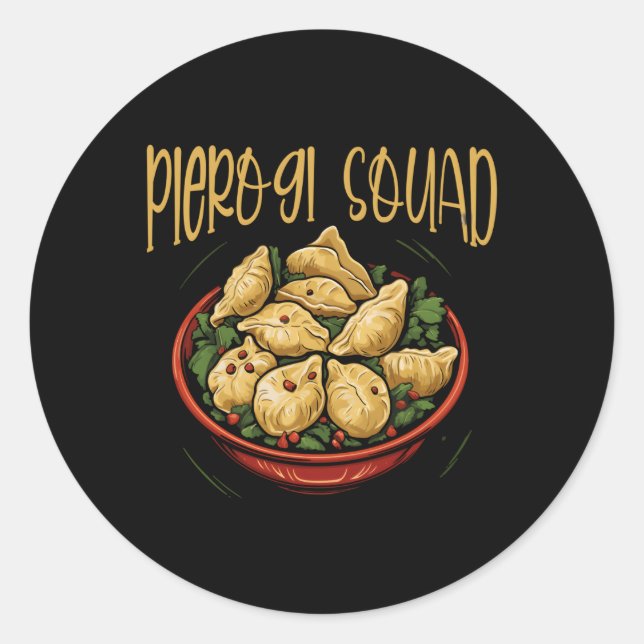 Pegatina Redonda Pierogi Maker Polonia Pierices Polonia Pierogi Cut (Anverso)