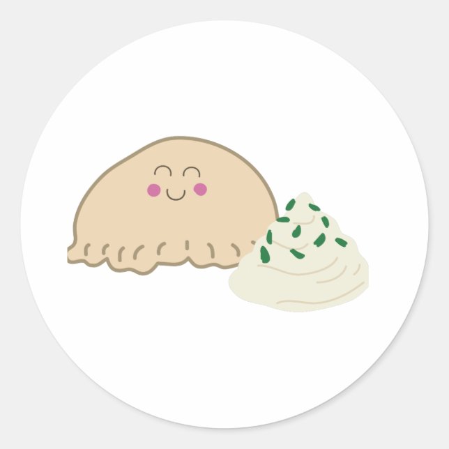 Pegatina Redonda Pierogi polaco (Anverso)