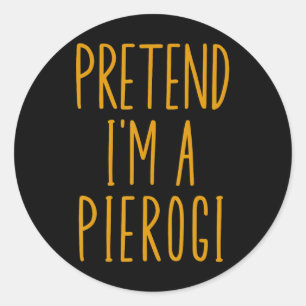 Pegatina Redonda Pierogi Polska Poland Funny Food Dumpling Hallowee