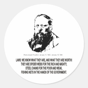 Pegatina Redonda Pierre-Joseph Proudhon