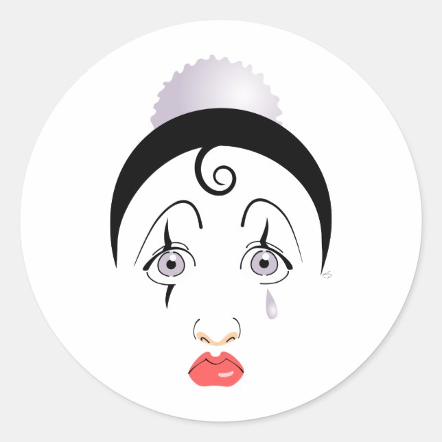 Pegatina Redonda Pierrot (Anverso)