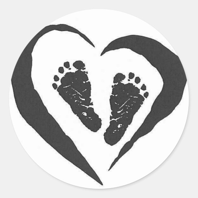 Pegatina Redonda Pies de bebé (Anverso)