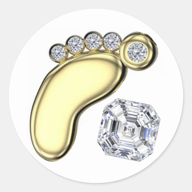 Pegatina Redonda Pies de bebé (Anverso)