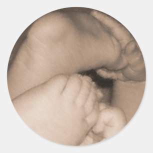 Pegatina Redonda Pies del bebé