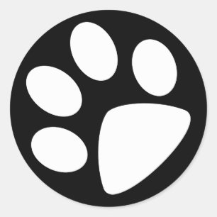 Pegatina Redonda Pies imprimir colores en blanco y negro