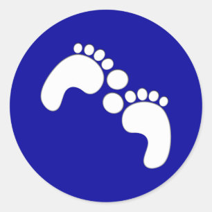 Pegatina Redonda Pies pista feet footprints