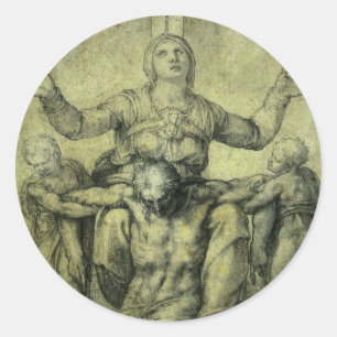 Pegatina Redonda Pieta de Miguel Ángel para Vittoria Colonna