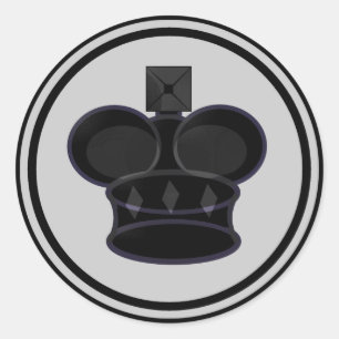 Pegatina Redonda Pieza de ajedrez Black King