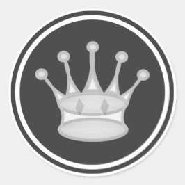Pegatina Redonda Pieza de ajedrez de Reina blanca