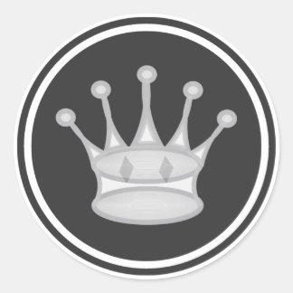 Pegatina Redonda Pieza de ajedrez de Reina blanca