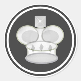 Pegatina Redonda Pieza de ajedrez de White King