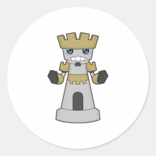 Pegatina Redonda Pieza de ajedrez Rook Chess