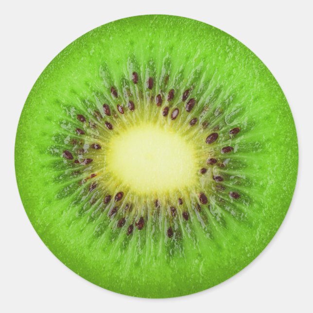 Pegatina Redonda Pieza de kiwi (Anverso)