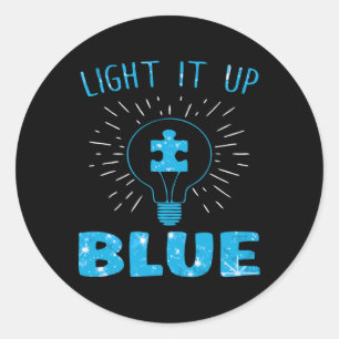 Pegatina Redonda Pieza de rompecabezas de concientización sobre el 