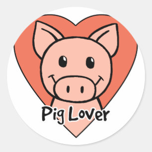 Pegatina Redonda Pig Lover