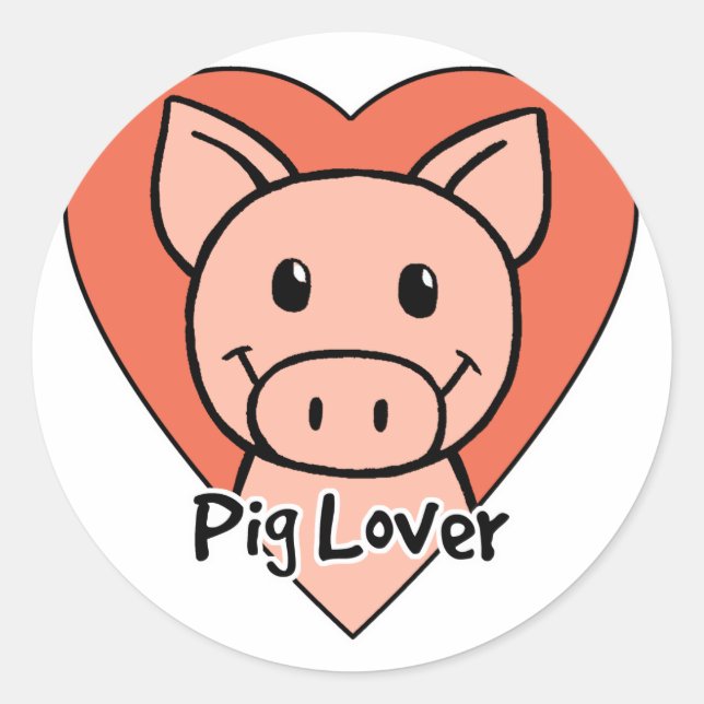 Pegatina Redonda Pig Lover (Anverso)