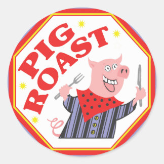 Pegatina Redonda Pig Roast
