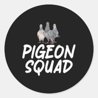 Pegatina Redonda Pigeon Squad Pigeon
