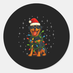Pegatina Redonda Pijama De Navidad Para Hombre Y Mujer Con Perro Ro