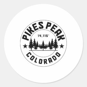 Pegatina Redonda Pikes Peak Colorado Co. Uni-adultos Gris Algodón 5