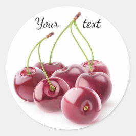 Pegatina Redonda Pila de cerezas