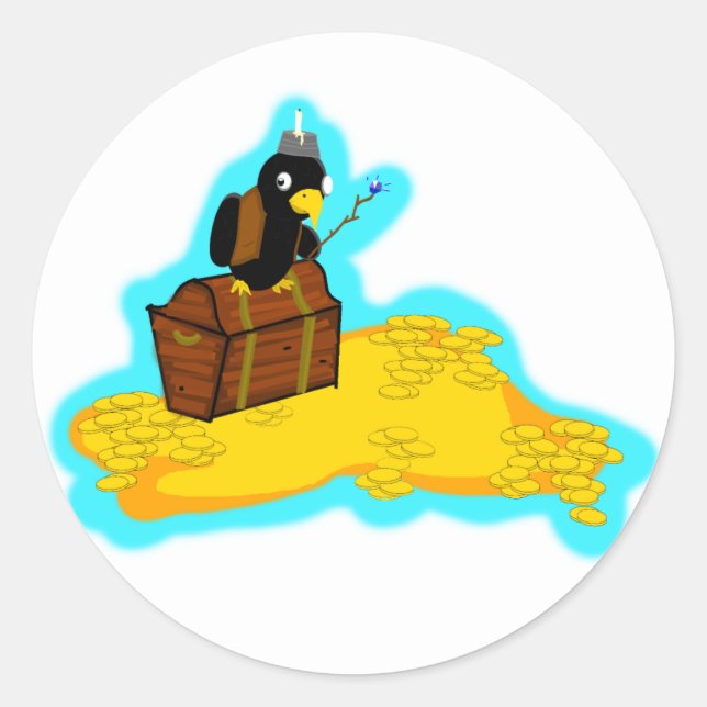 Pegatina Redonda Pila de dinero (Anverso)