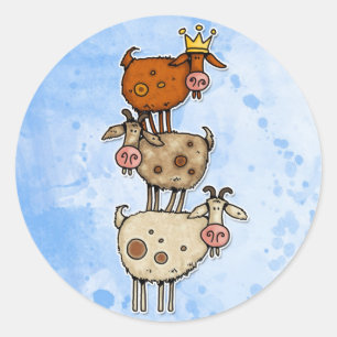 Pegatina Redonda pila de la cabra