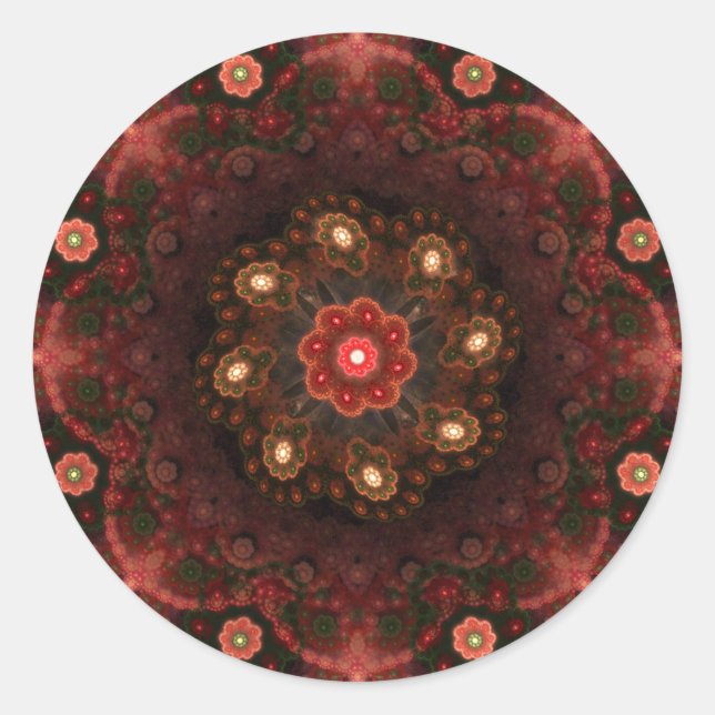 Pegatina Redonda Pilar floral (Anverso)