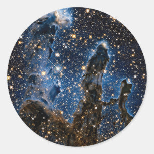 Pegatina Redonda Pilares De Creación Nebulosa Del Águila Infrarrojo