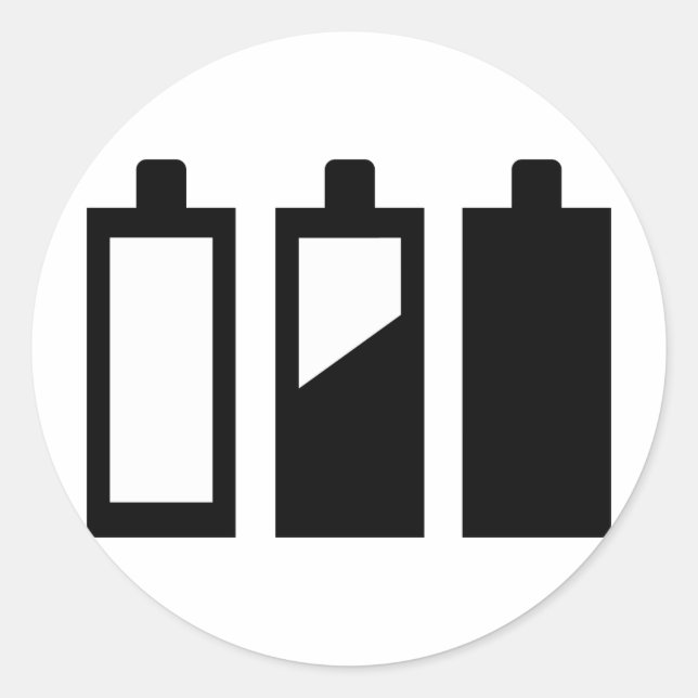 Pegatina Redonda pilas vacías a llenas (Anverso)