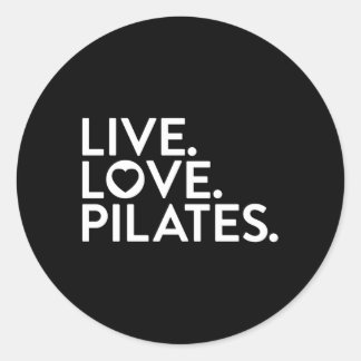 Pegatina Redonda Pilates diciendo 'Pilates de amor en vivo' para in