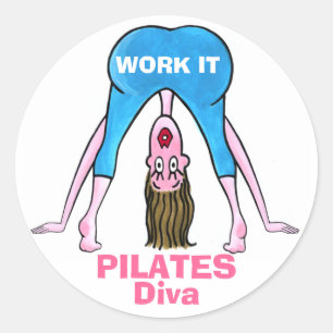 Pegatina Redonda PILATES Diva