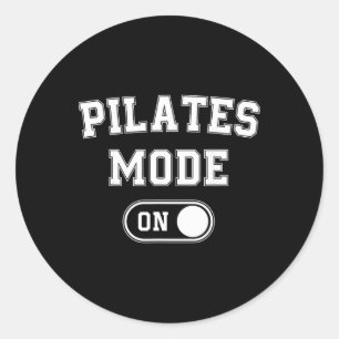 Pegatina Redonda Pilates Modo Activado Regalo Divertido Instructor 
